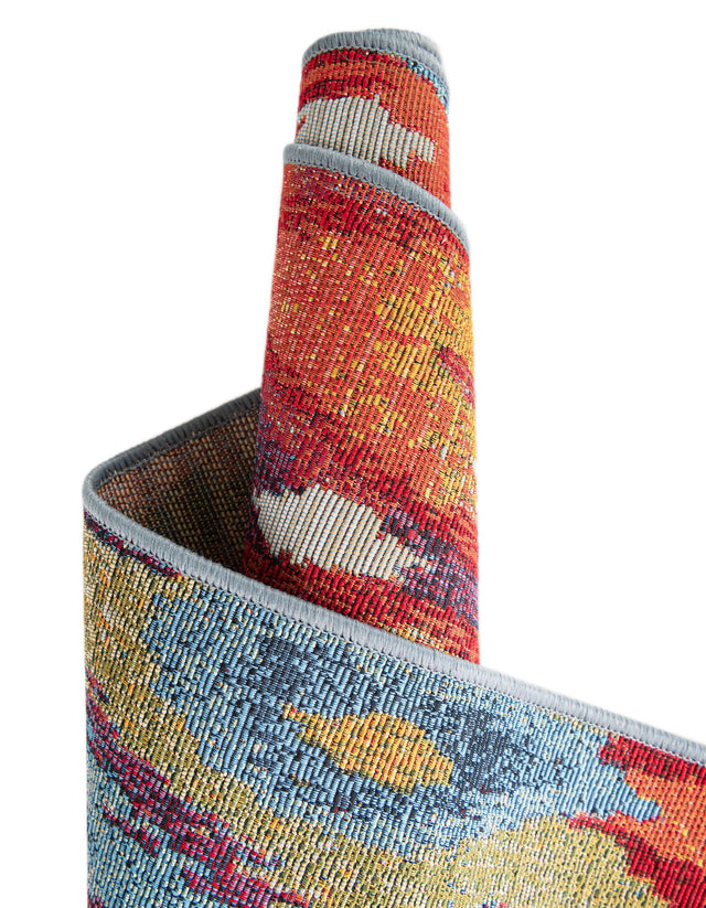 Multicolor 5' 1 x 5' 1 Outdoor Modern Round Rug