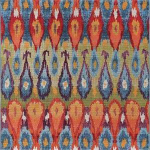 Multicolor 6' 1 x 6' 1 Outdoor Modern Square Rug