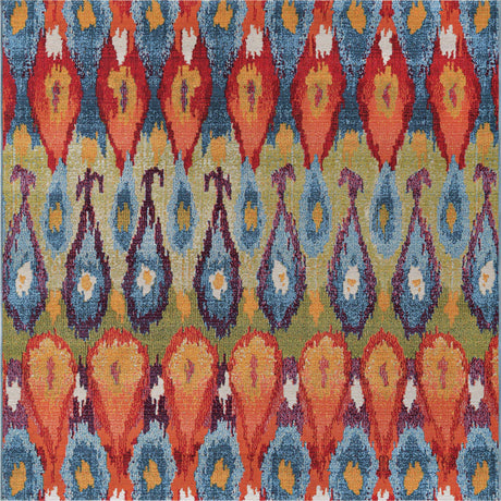 Multicolor 6' 1 x 6' 1 Outdoor Modern Square Rug