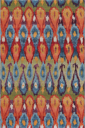 Multicolor 5' 3 x 8' Outdoor Modern Rectangle Rug