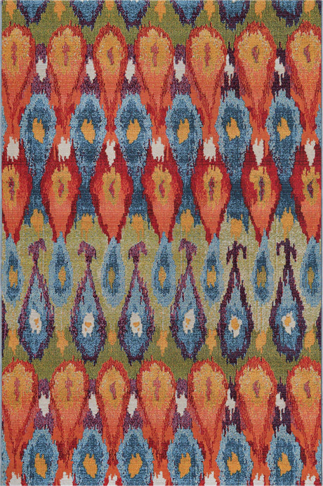 Multicolor 5' 3 x 8' Outdoor Modern Rectangle Rug