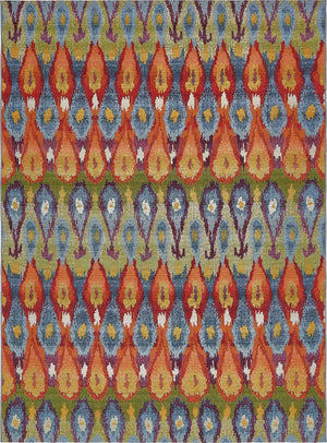 Multicolor 8' x 11' 4 Outdoor Modern Rectangle Rug