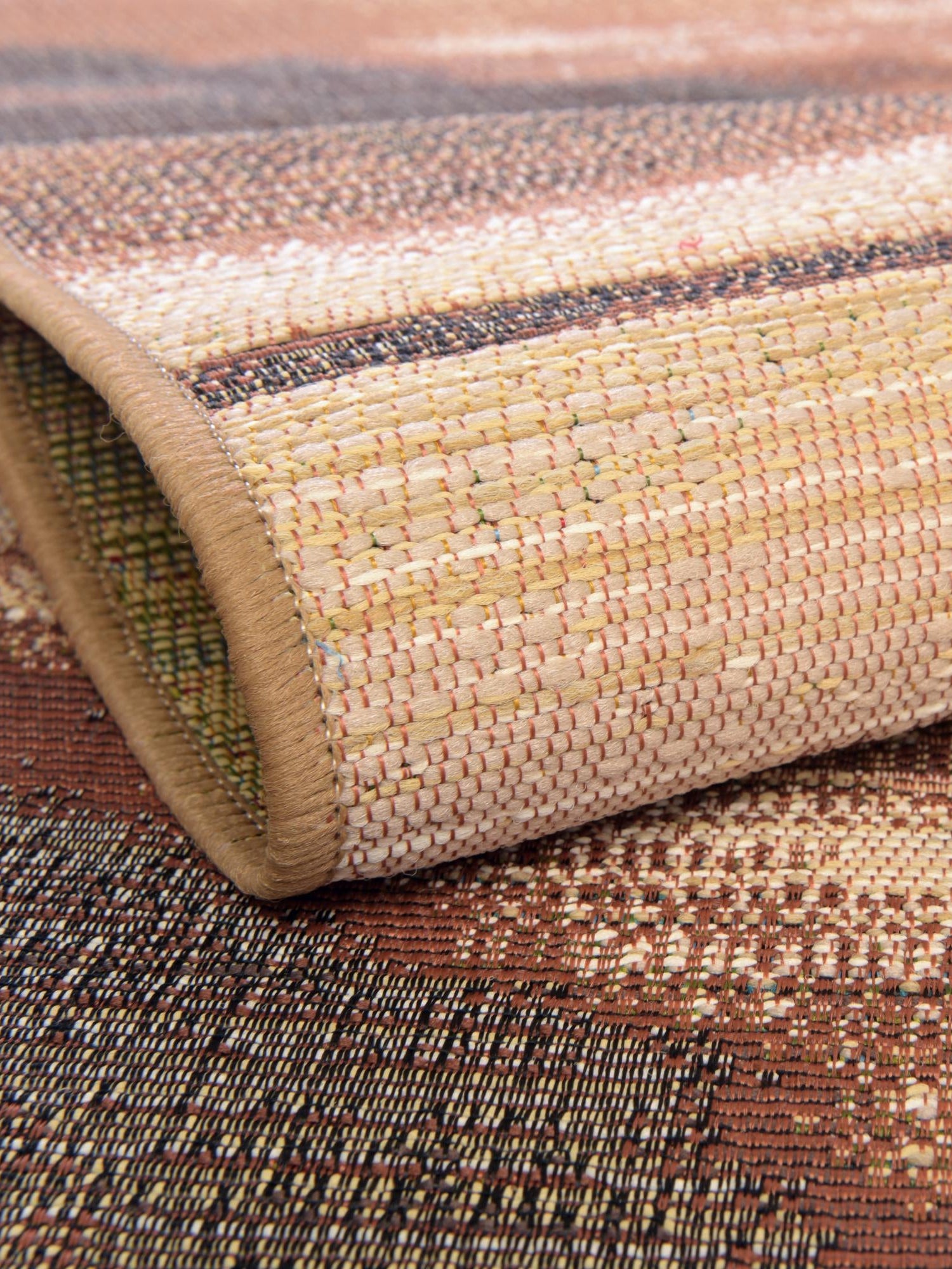 Brown 2' 7 x 5' 3 Outdoor Modern Runner Area Rug Weather Resistant for Patio, Deck, Terrace, Balcony, Porch 100% Polypropylene Modern Outside Carpet for Sale at Rug Engine