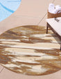 Brown 8' x 8' Outdoor Modern Round Rug