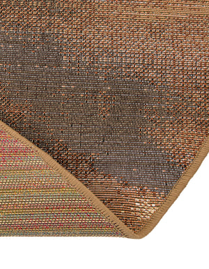 Brown 8' x 8' Outdoor Modern Round Rug