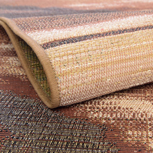 Brown 5' 3 x 8' Outdoor Modern Rectangle Rug