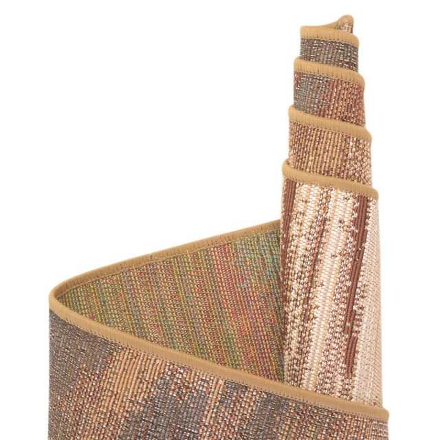 Brown 5' 3 x 8' Outdoor Modern Rectangle Rug