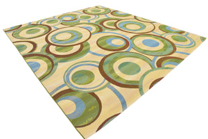 Beige 10' x 12' 2 Outdoor Modern Rectangle Rug