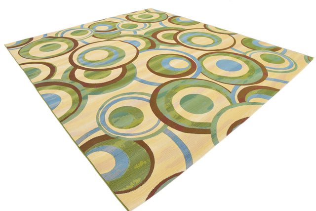 Beige 10' x 12' 2 Outdoor Modern Rectangle Rug