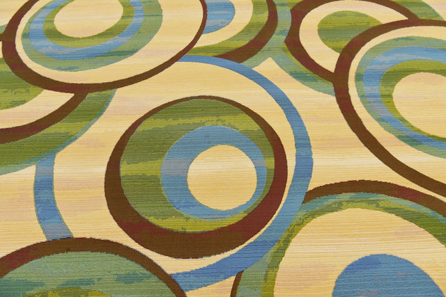 Beige 10' x 12' 2 Outdoor Modern Rectangle Rug