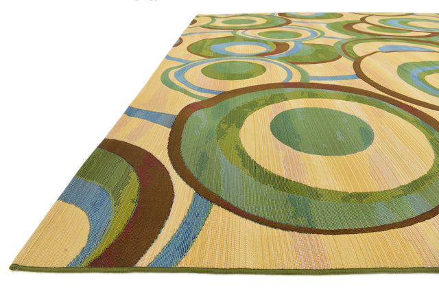 Beige 10' x 12' 2 Outdoor Modern Rectangle Rug