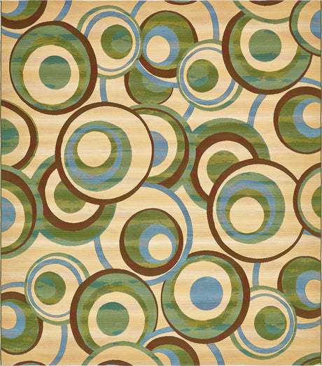 Beige 10' x 12' 2 Outdoor Modern Rectangle Rug