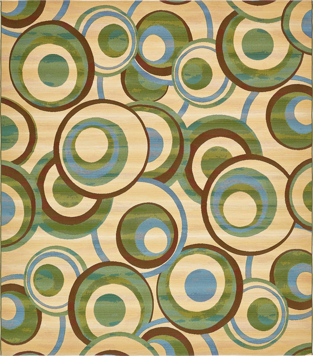 Beige 10' x 12' 2 Outdoor Modern Rectangle Rug
