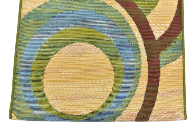 Beige 2' x 6' 1 Outdoor Modern Runner Rug