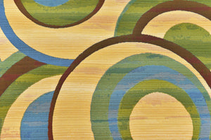 Beige 8' x 8' Outdoor Modern Round Rug