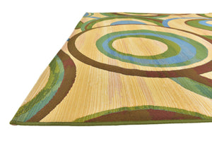 Beige 6' 1 x 6' 1 Outdoor Modern Square Area Rug Weather Resistant for Patio, Deck, Terrace, Balcony, Porch 100% Polypropylene Modern Outside Carpet for Sale at Rug Engine