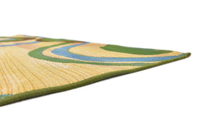 Beige 6' 1 x 6' 1 Outdoor Modern Square Area Rug Weather Resistant for Patio, Deck, Terrace, Balcony, Porch 100% Polypropylene Modern Outside Carpet for Sale at Rug Engine