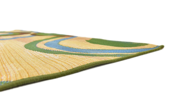 Beige 6' 1 x 6' 1 Outdoor Modern Square Area Rug Weather Resistant for Patio, Deck, Terrace, Balcony, Porch 100% Polypropylene Modern Outside Carpet for Sale at Rug Engine
