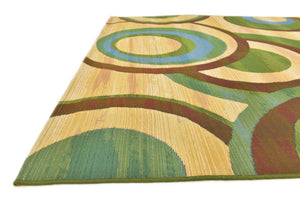 Beige 5' 3 x 8' Outdoor Modern Rectangle Area Rug Weather Resistant for Patio, Deck, Terrace, Balcony, Porch 100% Polypropylene Modern Outside Carpet for Sale at Rug Engine