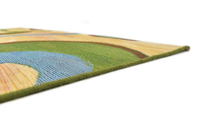 Beige 5' 3 x 8' Outdoor Modern Rectangle Area Rug Weather Resistant for Patio, Deck, Terrace, Balcony, Porch 100% Polypropylene Modern Outside Carpet for Sale at Rug Engine
