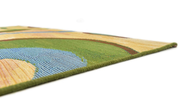 Beige 5' 3 x 8' Outdoor Modern Rectangle Area Rug Weather Resistant for Patio, Deck, Terrace, Balcony, Porch 100% Polypropylene Modern Outside Carpet for Sale at Rug Engine