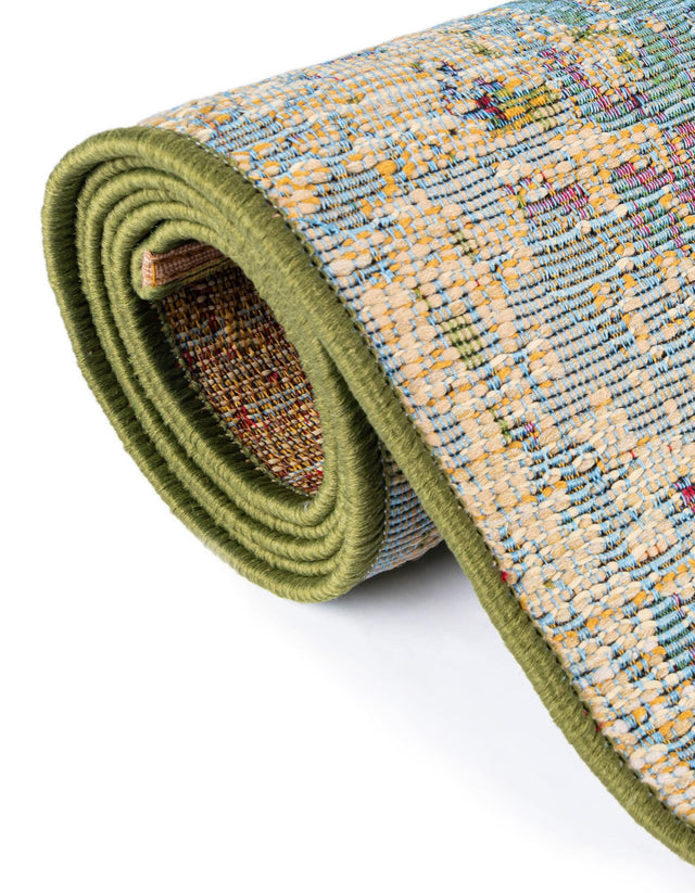 Multicolor 7' 1 x 7' 1 Outdoor Modern Round Area Rug Weather Resistant for Patio, Deck, Terrace, Balcony, Porch 100% Polypropylene Modern Outside Carpet for Sale at Rug Engine