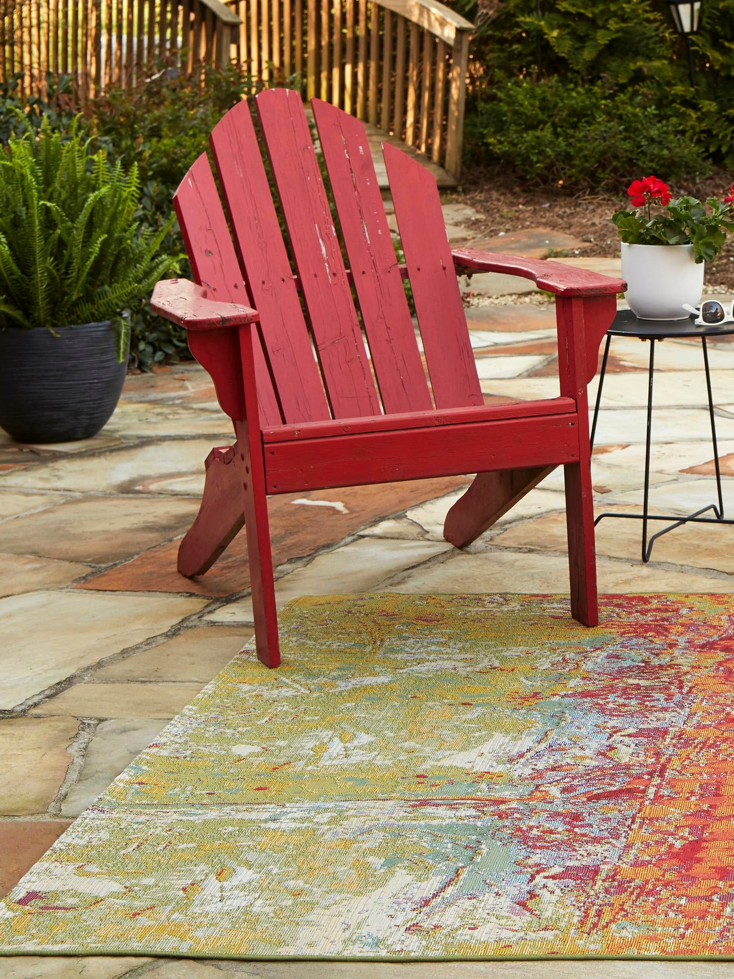 Multicolor 12' x 12' Outdoor Modern Square Area Rug Weather Resistant for Patio, Deck, Terrace, Balcony, Porch 100% Polypropylene Modern Outside Carpet for Sale at Rug Engine