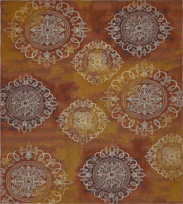Rust Red 10' x 12' 2 Outdoor Modern Rectangle Area Rug Weather Resistant for Patio, Deck, Terrace, Balcony, Porch 100% Polypropylene Modern Outside Carpet for Sale at Rug Engine