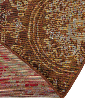 Rust Red 8' x 8' Outdoor Modern Round Area Rug Weather Resistant for Patio, Deck, Terrace, Balcony, Porch 100% Polypropylene Modern Outside Carpet for Sale at Rug Engine
