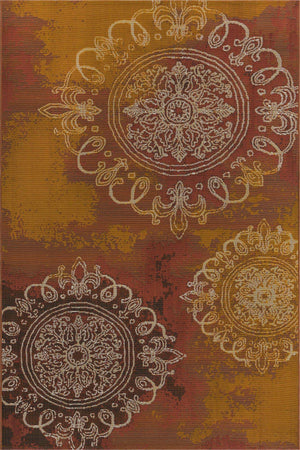 Rust Red 5' 3 x 8' Outdoor Modern Rectangle Area Rug Weather Resistant for Patio, Deck, Terrace, Balcony, Porch 100% Polypropylene Modern Outside Carpet for Sale at Rug Engine