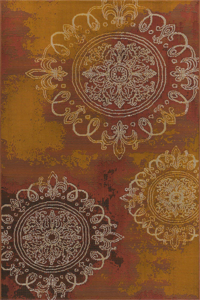 Rust Red 5' 3 x 8' Outdoor Modern Rectangle Area Rug Weather Resistant for Patio, Deck, Terrace, Balcony, Porch 100% Polypropylene Modern Outside Carpet for Sale at Rug Engine