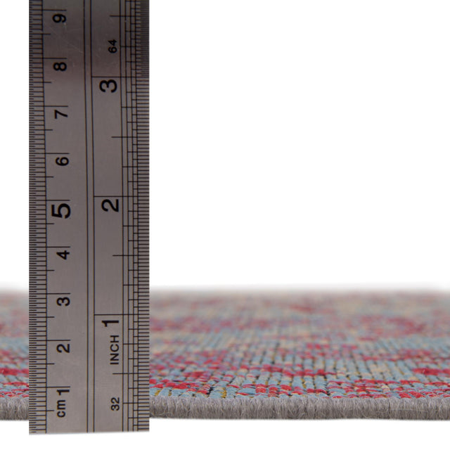 Light Blue 2' 7 x 5' 3 Outdoor Botanical Runner Area Rug Weather Resistant for Patio, Deck, Terrace, Balcony, Porch Polypropylene Garden Floral Tropical Carpet for Sale at Rug Engine