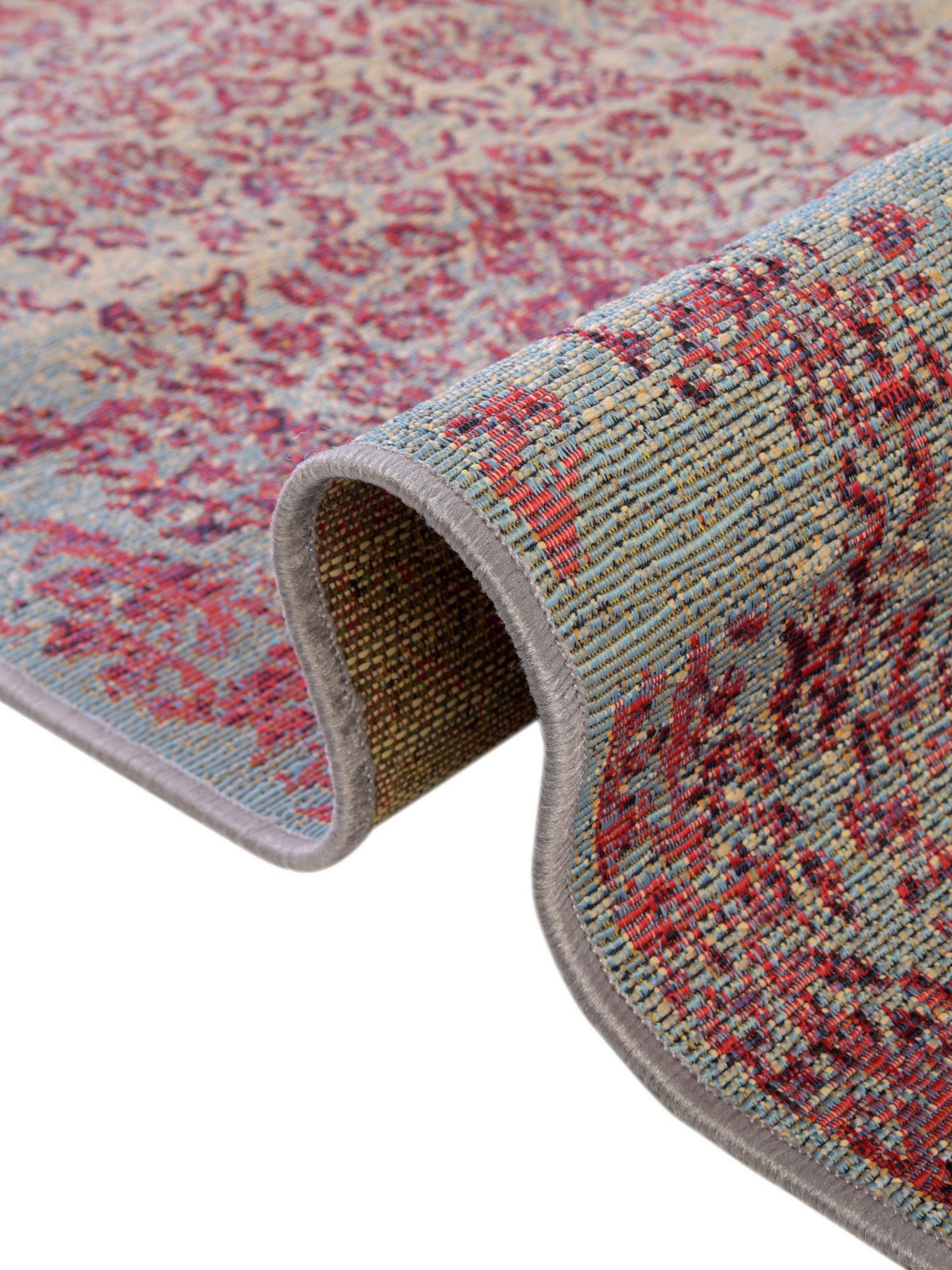 Light Blue 2' x 6' 1 Outdoor Botanical Runner Area Rug Weather Resistant for Patio, Deck, Terrace, Balcony, Porch Polypropylene Garden Floral Tropical Carpet for Sale at Rug Engine