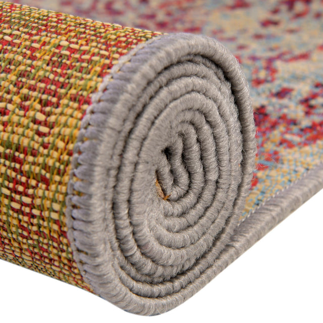 Light Blue 2' 7 x 5' 3 Outdoor Botanical Runner Area Rug Weather Resistant for Patio, Deck, Terrace, Balcony, Porch Polypropylene Garden Floral Tropical Carpet for Sale at Rug Engine