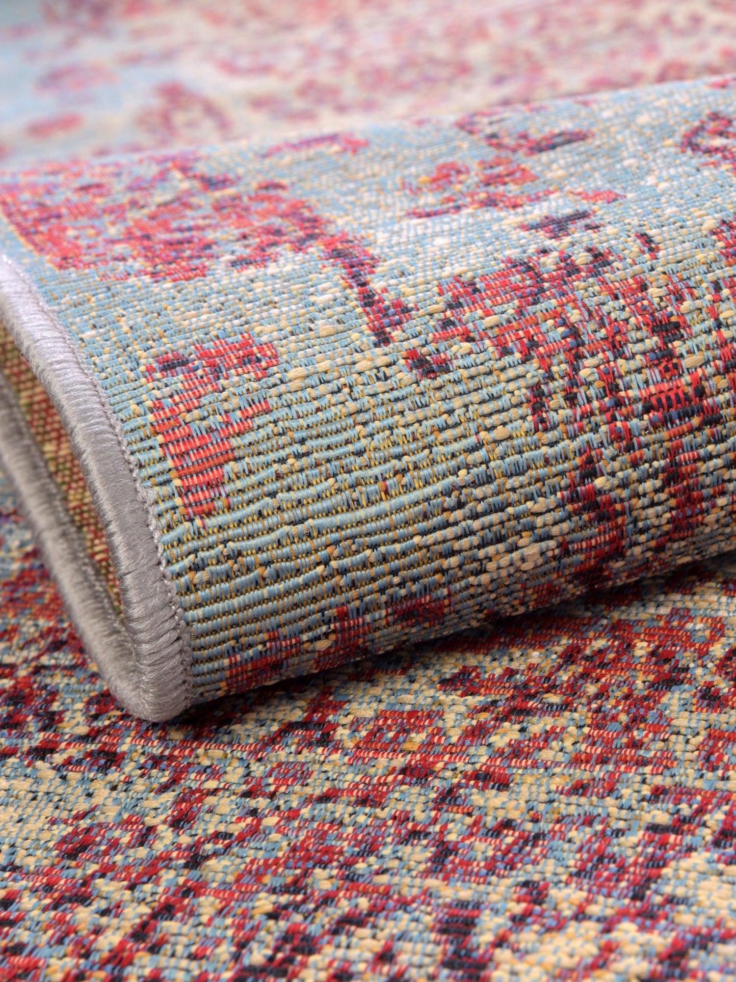 Light Blue 2' 2 x 3' 1 Outdoor Botanical Rectangle Area Rug Weather Resistant for Patio, Deck, Terrace, Balcony, Porch