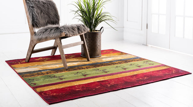 Multicolor 12' x 12' Outdoor Modern Square Area Rug Weather Resistant for Patio, Deck, Terrace, Balcony, Porch 100% Polypropylene Modern Outside Carpet for Sale at Rug Engine