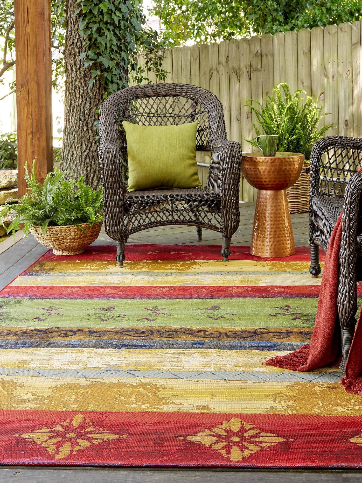 Multicolor 2' 2 x 3' 1 Outdoor Modern Rectangle Area Rug Weather Resistant for Patio, Deck, Terrace, Balcony, Porch 100% Polypropylene Modern Outside Carpet for Sale at Rug Engine