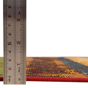 Multicolor 8' x 11' 4 Outdoor Modern Rectangle Area Rug Weather Resistant for Patio, Deck, Terrace, Balcony, Porch 100% Polypropylene Modern Outside Carpet for Sale at Rug Engine