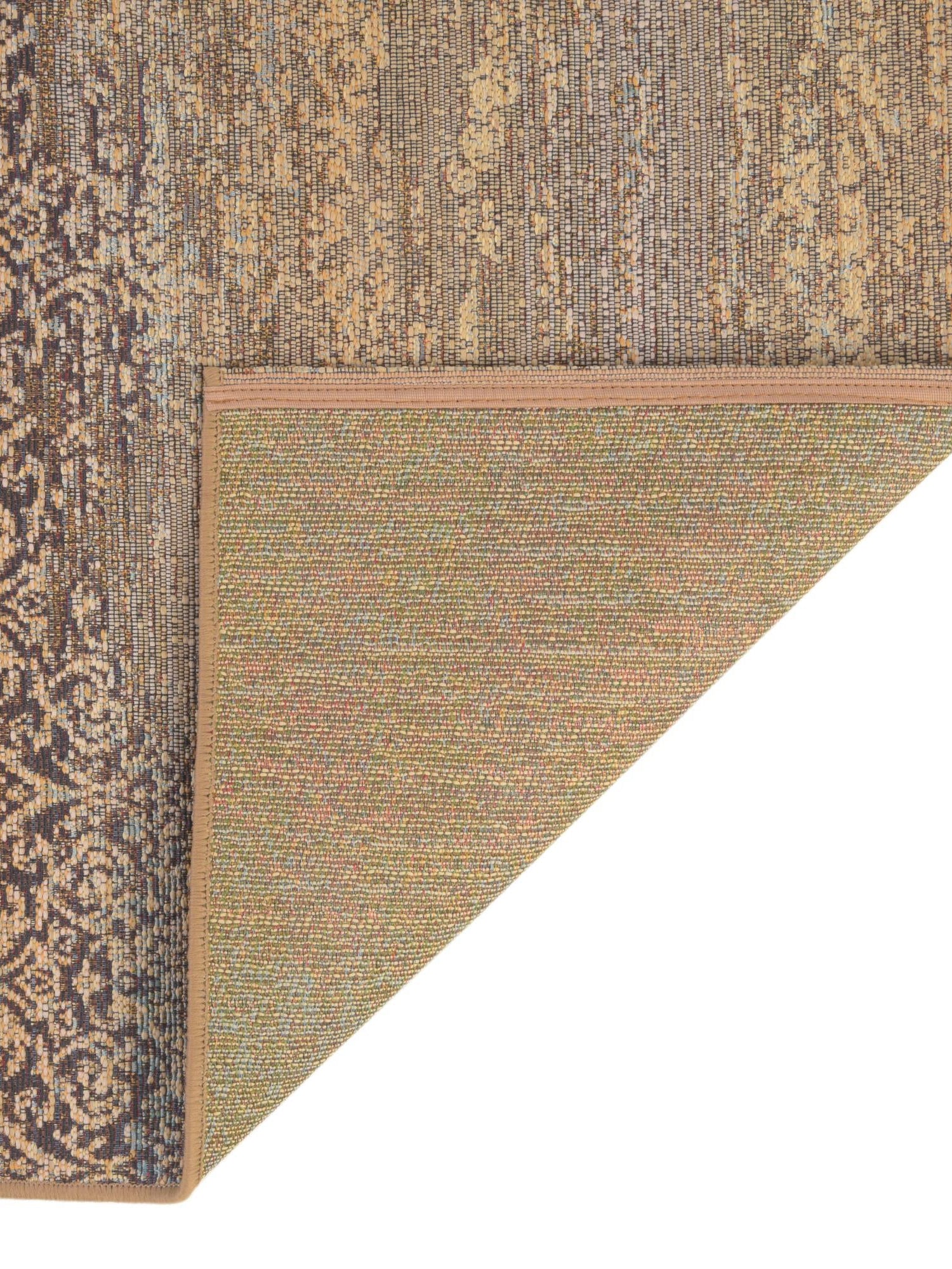 Beige 2' 7 x 5' 3 Outdoor Botanical Runner Area Rug Weather Resistant for Patio, Deck, Terrace, Balcony, Porch Polypropylene Garden Floral Tropical Carpet for Sale at Rug Engine