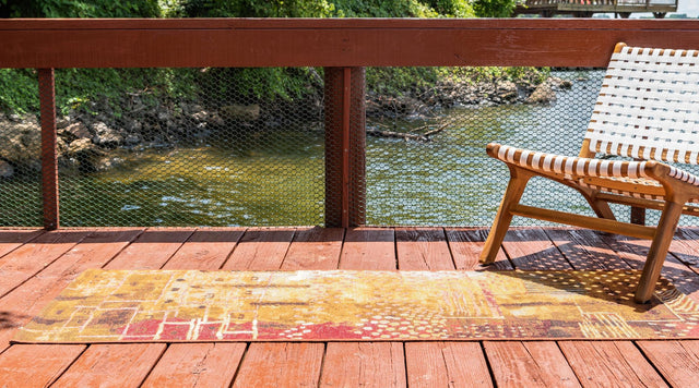 Multicolor 2' x 5' Outdoor Modern Runner Area Rug Weather Resistant for Patio, Deck, Terrace, Balcony, Porch 100% Polypropylene Modern Outside Carpet for Sale at Rug Engine