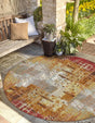 Multicolor 8' x 8' Outdoor Modern Round Area Rug Weather Resistant for Patio, Deck, Terrace, Balcony, Porch 100% Polypropylene Modern Outside Carpet for Sale at Rug Engine