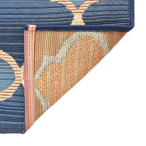 Blue 2' 7 x 5' 3 Outdoor Trellis Runner Area Rug Weather Resistant for Patio, Deck, Terrace, Balcony, Porch Geometric Design Water Safe Outside Carpet for Sale at Rug Engine