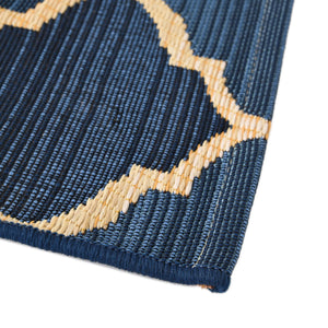 Blue 6' 1 x 6' 1 Outdoor Trellis Square Area Rug Weather Resistant for Patio, Deck, Terrace, Balcony, Porch Geometric Design Water Safe Outside Carpet for Sale at Rug Engine
