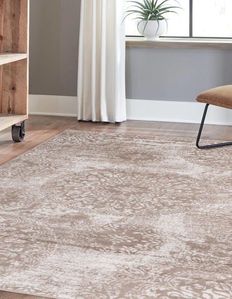 Beige 7' 10 x 11' Sofia Rectangle Area Rug Durable Easy Clean Stain Resistant Unique Carpet for Affordable Interior Home Design for Sale at Rug Engine