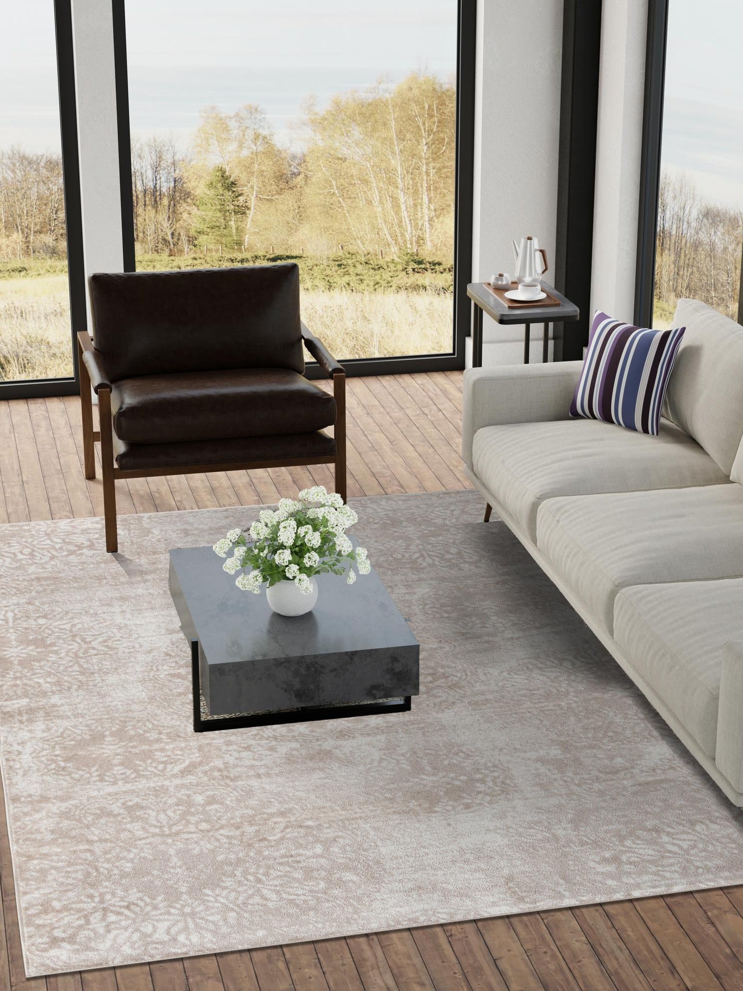 Beige 7' 1 x 10' Sofia Rectangle Area Rug Durable Easy Clean Stain Resistant Unique Carpet for Affordable Interior Home Design for Sale at Rug Engine