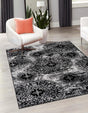 Black 7' 10 x 11' Sofia Rectangle Area Rug Durable Easy Clean Stain Resistant Unique Carpet for Affordable Interior Home Design for Sale at Rug Engine