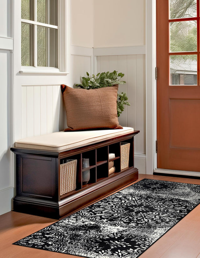 Black 2' x 10' Sofia Runner Rug