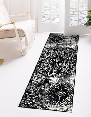 Black 2' x 10' Sofia Runner Rug