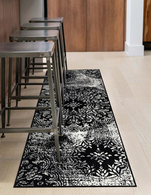 Black 2' x 10' Sofia Runner Rug