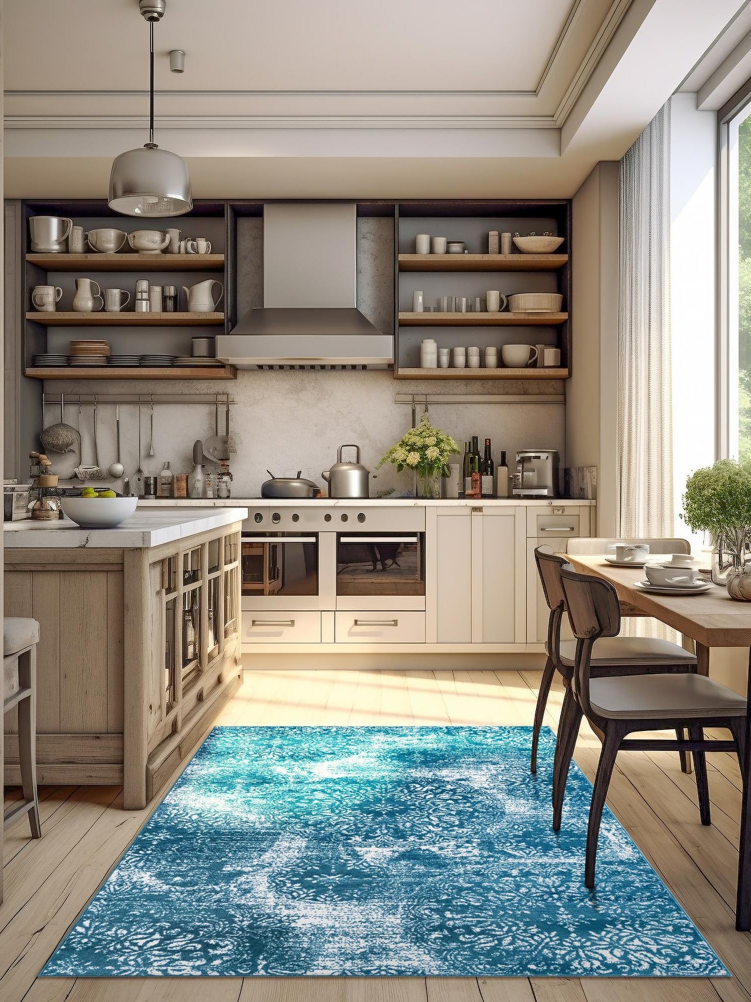 Blue 2' x 3' 1 Sofia Rectangle Area Rug Durable Easy Clean Stain Resistant Unique Carpet for Affordable Interior Home Design for Sale at Rug Engine
